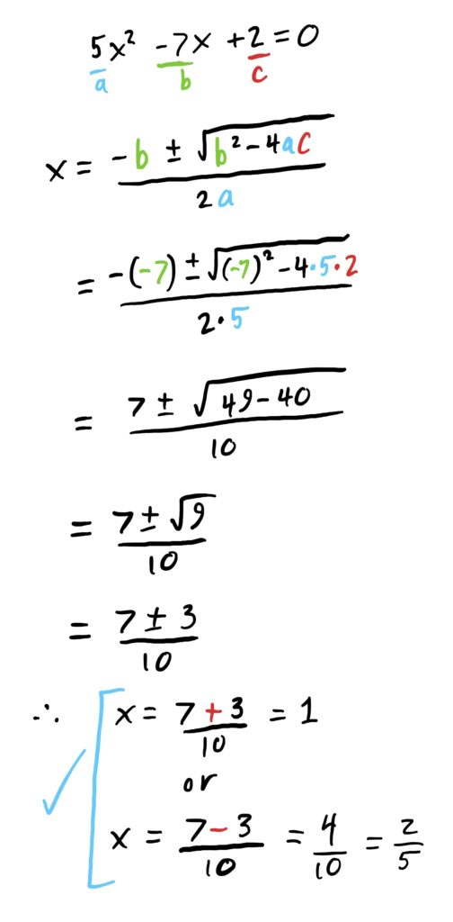 left with two equations, one for the plus and one for the minus.