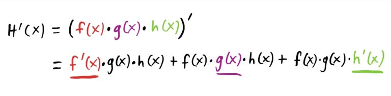 product rule of three functions