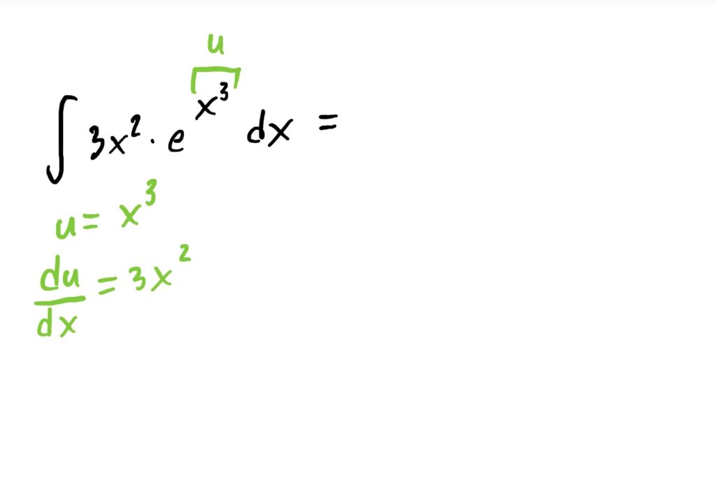 identifying u as the exponent x^3