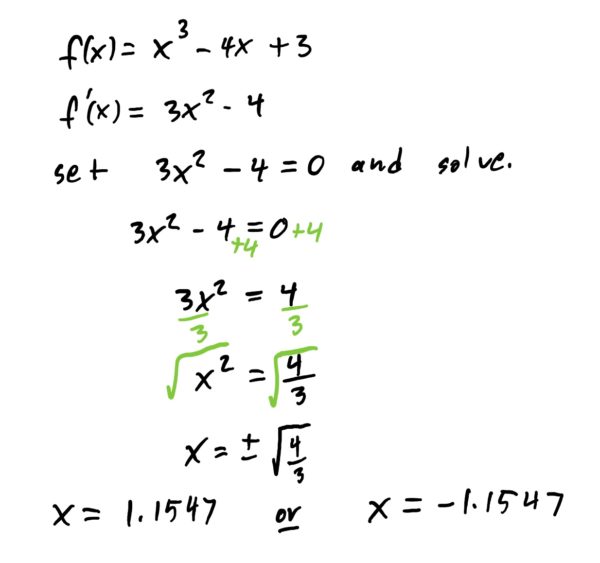 Solving for critical points